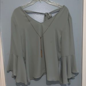 Teal Top with Necklace